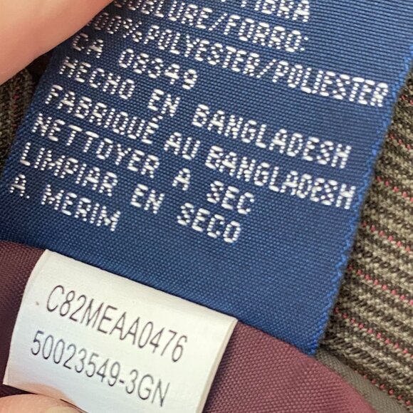 NWT EVAN-PICONE Woman Pant Suit 18 Blazer Striped Grey Brown Drk Rose 42" chest - Picture 10 of 13